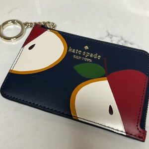 Kate Spade NWT Honeycrisp Medium L-Zip Cardholder Wallet Blue